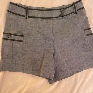 WHBM Linen Shorts with Grosgrain Ribbon Detail